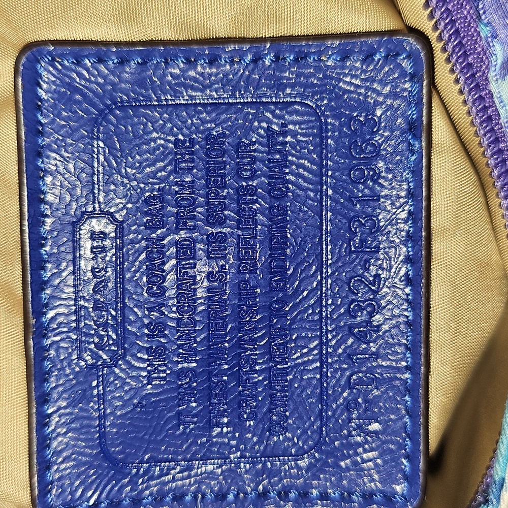 Coach Y2K Nylon Abstract Blue and White Crossbody Bag - Picture 13 of 17